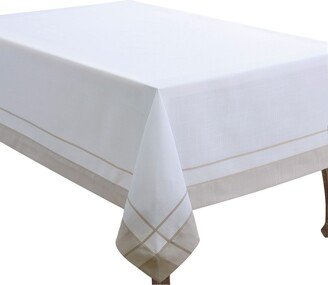 Saro Lifestyle Casual Tablecloth with Banded Border Design, 108