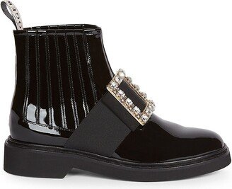 Viv Rangers Strass Patent Leather Chelsea Boots