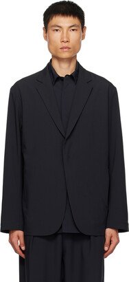 Black Notched Lapel Blazer-AB