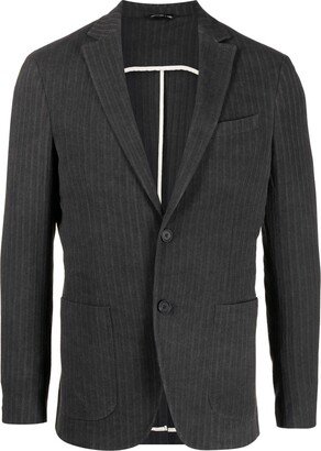 Striped Single-Breasted Blazer-AI