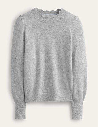 Scallop Trim Cashmere Jumper