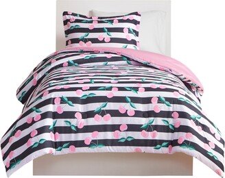 Mi Zone Kids Audrey Cherries 3-Pc. Comforter Set, Full/Queen - Pink, Black