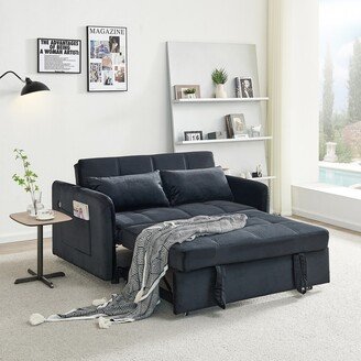 Calnod Twins Pull out Sofa Bed Velvet Sleeper Sofa Modern Convertible Folding Sofa