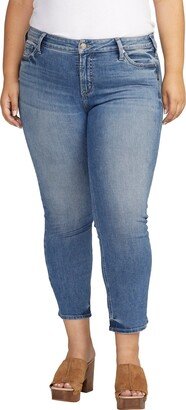 Elyse Mid Rise Crop Straight Leg Jeans