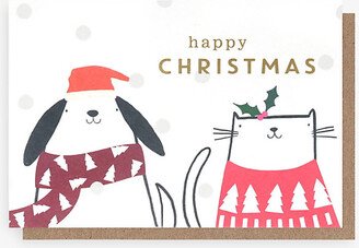 Selfridges Edit Cat and dog Christmas Cards Pack of ten