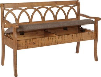 OSP Home Furnishings Coventry Storage Bench with Timeless Wooden Design