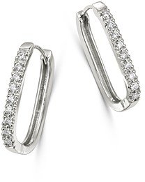 Diamond Square Hoop Earrings in 14K White Gold, 0.16 ct.t.w. - 100% Exclusive
