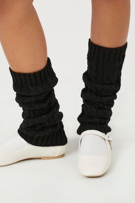 Cable Knit Leg Warmers in Black