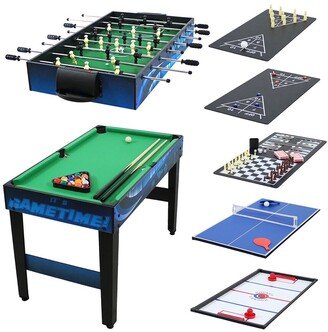 Sunnydaze 10-In-1 Multi Game Table- Billiards Foosball Hockey Pool