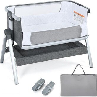 Slickblue Baby Bassinet Bedside Sleeper with Storage Basket and Wheel for Newborn