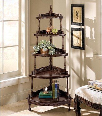 Five-tiered Edwardian Corner Shelf