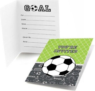 Big Dot of Happiness Goaaal - Soccer - Fill-in Baby Shower or Birthday Party Invitations (8 Count)