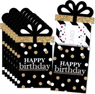 Big Dot of Happiness Adult Happy Birthday - Gold - Birthday Party Money and Gift Card Sleeves - Nifty Gifty Card Holders - Set of 8