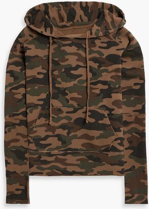 Camouflage-print French cotton-terry hoodie