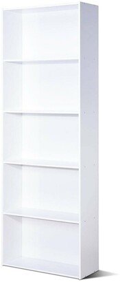 5-Shelf Storage Bookcase Modern Multi-Functional Display Cabinet - White