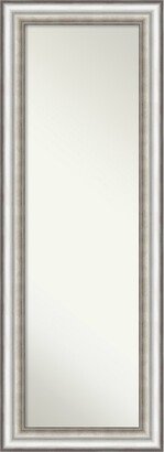 Non-Beveled Full Length On The Door Mirror - Salon Frame - Salon Silver - Outer Size: 19 x 53 in