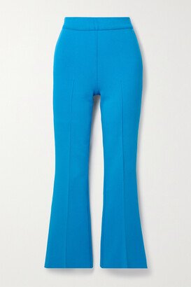 HIGH SPORT - Kick Cropped Stretch Cotton-blend Flared Pants - Blue