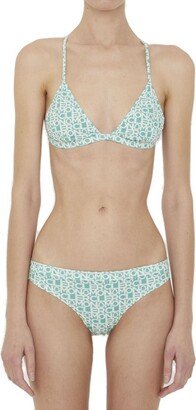 Allover Logo Printed Alose Two-Piece Bikini Set