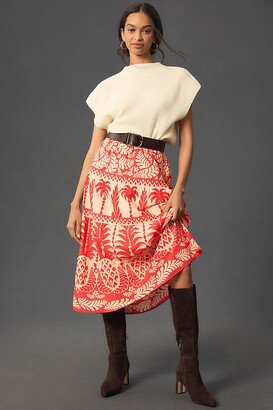 x Anthropologie Tiered Paradise Maxi Skirt