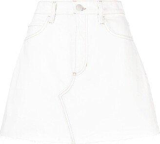 panelled A-line denim miniskirt