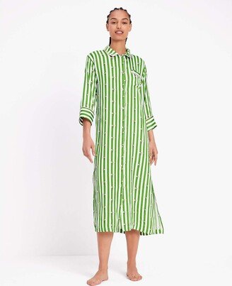 Dragonfly Stripe Maxi Shirt Dress - Small