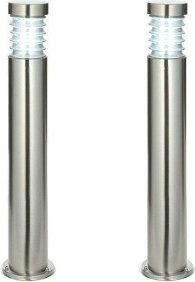 Loops 2 PACK Outdoor IP44 Bollard Light Marine Grade Steel Lamp Post Garden