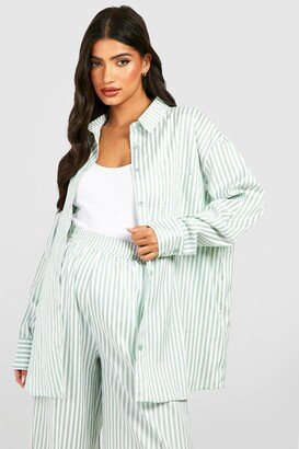 Maternity Stripe Oversized Shirt