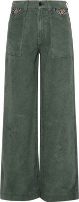 High-Waist Straight-Leg Pants-AA