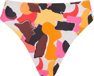 We are We Wear Women's Paper Print Sonia Mid Rise Bikini Bottoms