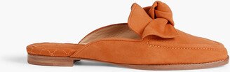 Maxi Clarita bow-embellished suede slippers