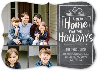 Moving Announcements: New Holiday Home Moving Announcement, Black, Pearl Shimmer Cardstock, Bracket