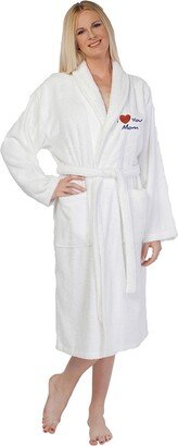 Authentic Hotel and Spa 'I Love You Mom' Monogrammed Terry Cloth Turkish Cotton Bath Robe