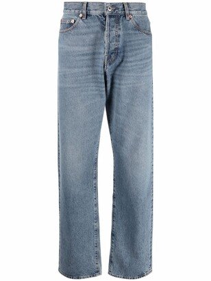 Straight-Leg Light-Wash Jeans