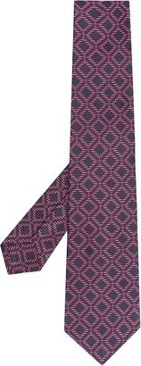 Geometric-Pattern Jacquard Tie