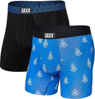 SAXX UNDERWEAR Vibe Boxer Brief 2-Pack (Vitamin Sea/Black Remix Geo) Men's Underwear