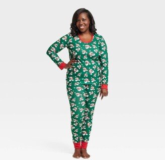 Greentop Gifts Women's Santa Print atching Family Pajama Set - Green