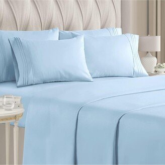 Cgk Unlimited 6 Piece Microfiber Solid Sheet Set - Queen