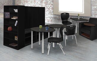 Kee 42 Round Breakroom Table- Ash Grey/ Black