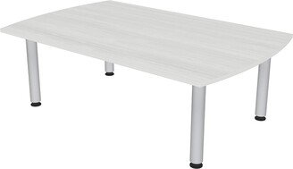 Skutchi Designs, Inc. 6Ft Powered Arc Rectangle Conference Room Table With Silver Post Legs