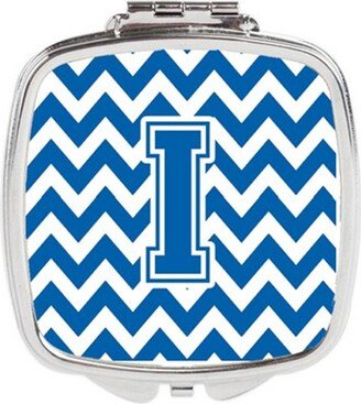 CJ1056-ISCM Letter I Chevron Blue & White Compact Mirror