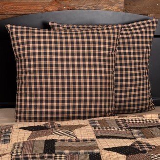 Black Americana Bedding VHC Bingham Star Euro Sham Cotton Plaid