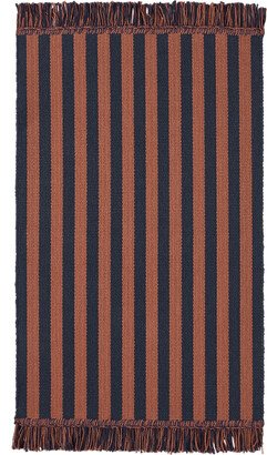 Navy & Red Striped Door Mat