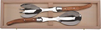 Laguiole Olive Wood Salad Server Set