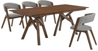 Cortina And Rowan 5Pc Walnut Rectangular Dining Set