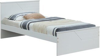 Rasoo Solid Wood w 12 Slats, Box Spring NOT Required Panel Bed Youth, Children Twin Panel Bed, Perfect Complement,