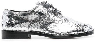 Tabi metallic leather brogues