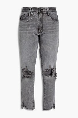 La Garcon distressed mid-rise boyfriend jeans