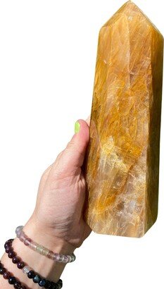 Golden Healer Quartz Point - Polished Tower Crystal Slight Imperfection On Tip #11