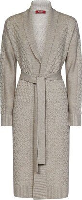 Belted Long-Sleeved Cardigan-AB