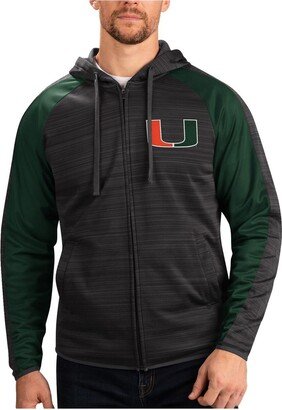 Men's G-iii Sports by Carl Banks Black Miami Hurricanes Neutral Zone Raglan Full-Zip Track Jacket Hoodie